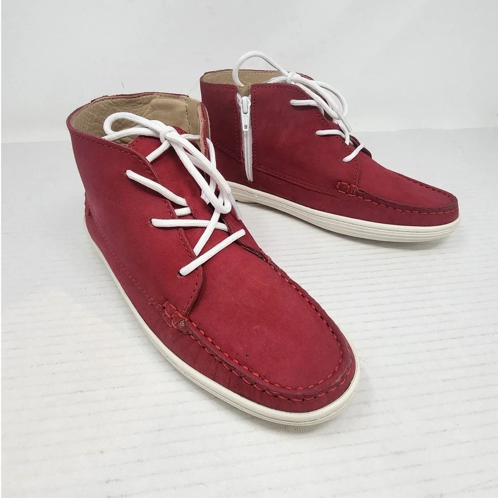 Marc Joseph New York Red Leather Suede Chukka Ankle Boots Boys Size‎ 3.5